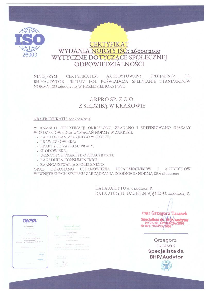 Certyfikat ISO