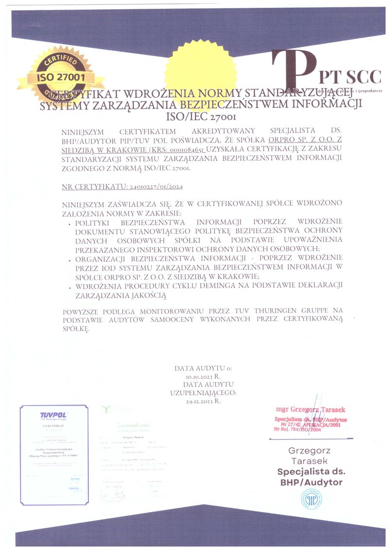 Certyfikat ISO